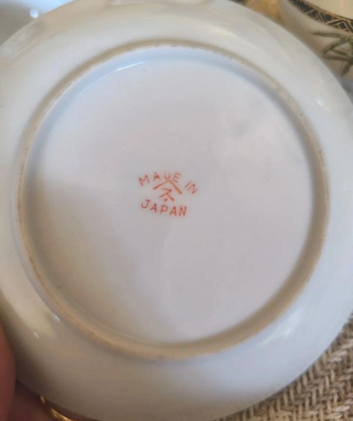 Vintage Japans theeservies van porselein – Made in Japan – bamboe decor – photo 3